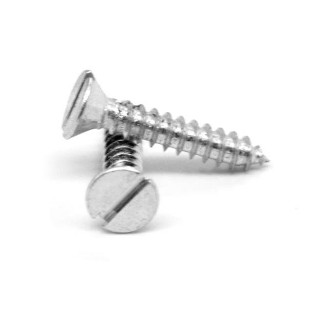 No.10-12 x 1.5 in. Slotted Flat Head Type A Sheet Metal Screw, Low Carbon Steel - Zinc Plated - 2000 Piece